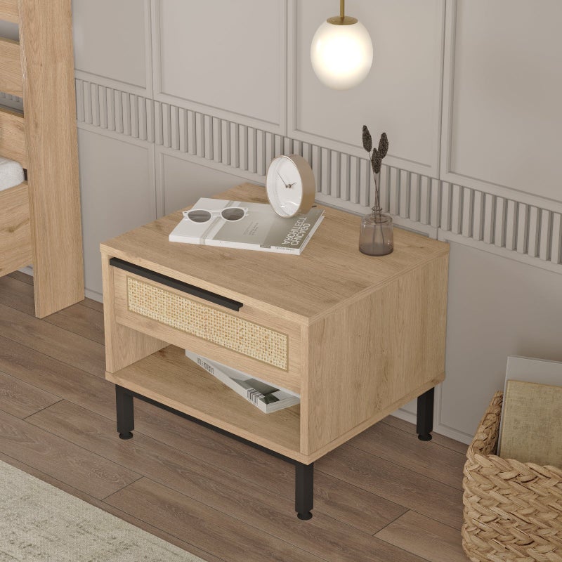 Home Canvas Ocean Commode  with Drawer & Open Shelf - Image 4